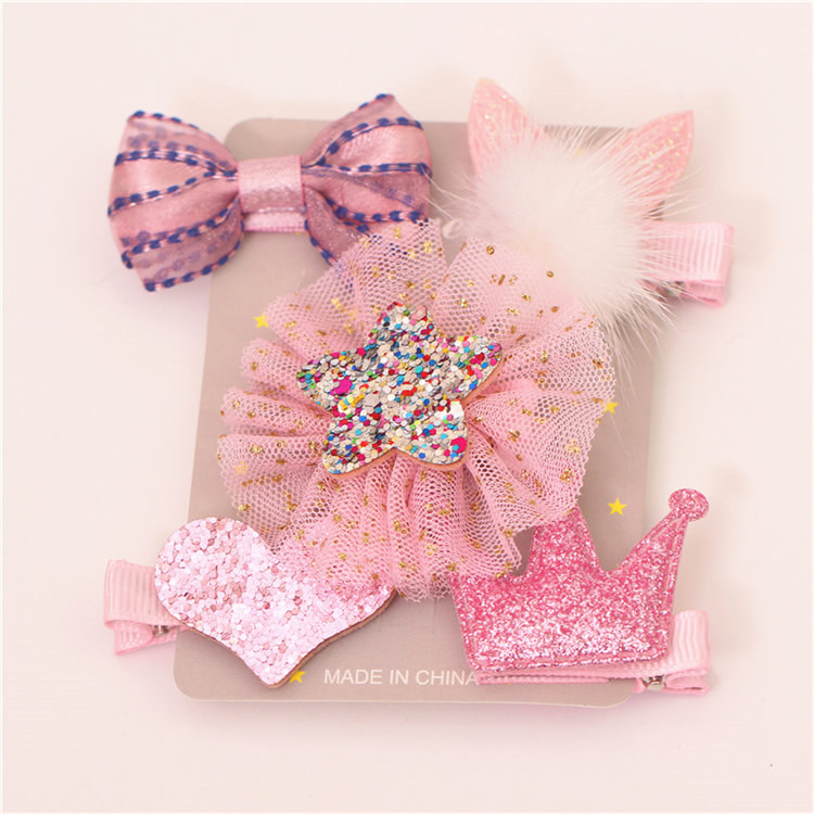 Baby Hair Clips 5pcs Bow Accessories